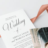 Vintage Elegance Script Wedding Foto Einladung