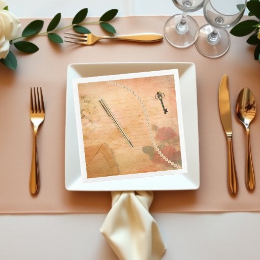 Vintage Elegance Stationery Ephemera Serviette
