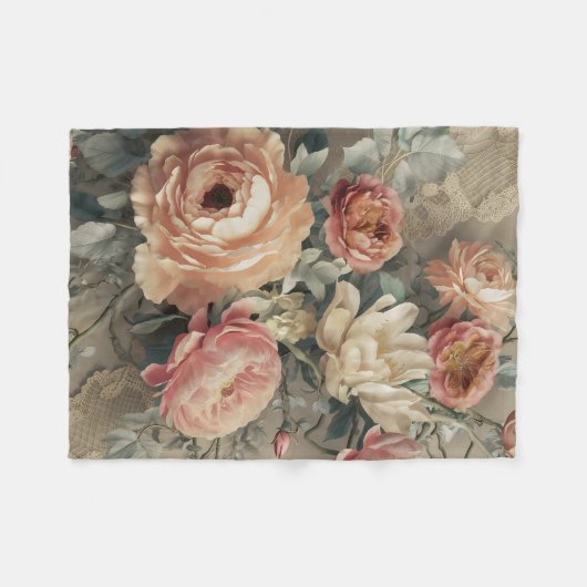 Vintage Elegance Textiles Fleecedecke (Vorderseite (Horizontal))