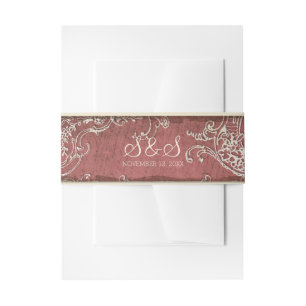 Vintage Elegance Wedding Toile Einladung Bündner B Einladungsbanderole