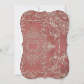 Vintage Elegance Wedding Toile Floral Damask Einladung (Rückseite)