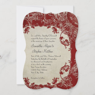 Vintage Elegance Wedding Toile Floral Damask Einladung