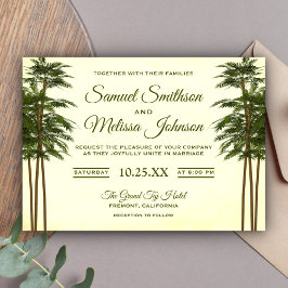 Vintage Elegant Bamboo Pflanze Einladung Hochzeit