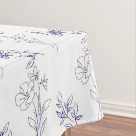 Vintage Elegant Blue Floral Pattern Spring Tischdecke