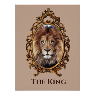 Vintage Elegant Brown Lion King Retro Vater Poster