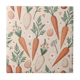 Vintage Elegant Carrots with Blossoms and Tiny Egg Fliese