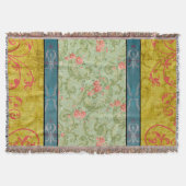 Vintage Elegant Chartreuse Floral Decke (Vorderseite)