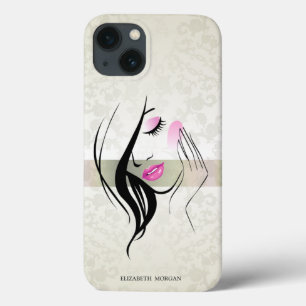 Vintage Elegant, Chic, Spitze, Mädchen Silhouette Case-Mate iPhone Hülle