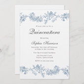 Vintage Elegant Classic Quinceanera Einladung (Vorne/Hinten)