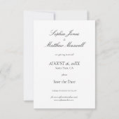 Vintage Elegant Custom Photo Wedding Save The Date (Rückseite)