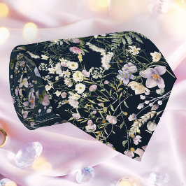 Vintage Elegant Dark Blue Floral Wedding Necktie Krawatte