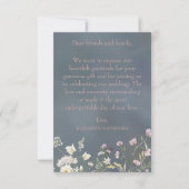 Vintage Elegant Dusty Blue Floral Wedding Dankeskarte (Vorderseite)