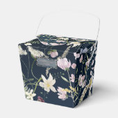 Vintage Elegant Dusty Blue Floral Wedding Geschenkschachtel (Vorderseite)