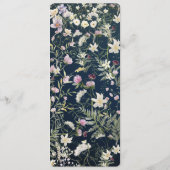 Vintage Elegant Dusty Blue Floral Wedding Menükarte (Rückseite)