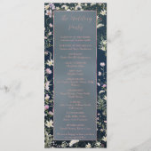Vintage Elegant Dusty Blue Floral Wedding Programm (Rückseite)