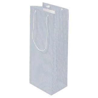 Vintage Elegant Faded Blue Stripe Gift Decoupage Geschenktüte Für Weinflaschen