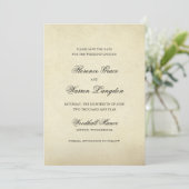 Vintage Elegant, feierliche Hochzeit außerhalb des Save The Date (Stehend Vorderseite)