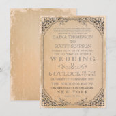 Vintage Elegant Filigree Frame Border Wedding Einladung (Vorne/Hinten)