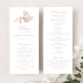 Vintage Elegant Floral Bouquet Wedding Programm