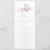 Vintage Elegant Floral Bouquet Wedding Programm (Vorderseite)
