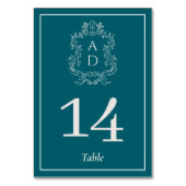 Vintage Elegant Floral Morden Wedding Tischnummer (Rückseite)