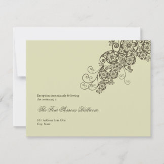 Vintage Elegant Floral Paisley Hochzeitsempfang Einladung