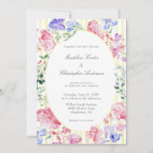Vintage Elegant Floral Regency Era Wedding Einladung (Vorderseite)