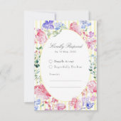 Vintage Elegant Floral Regency Wedding RSVP Karte (Vorderseite)