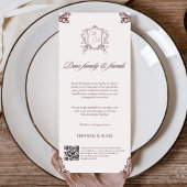 Vintage Elegant Handwriting Wedding Dinner  Menükarte