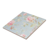 vintage elegant, hellblau, rosa, Rosenmuster Fliese (Seite)
