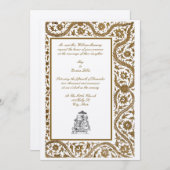 Vintage Elegant Indian Mughal 1608 Wedding Einladung (Vorne/Hinten)