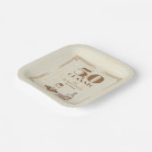 Vintage Elegant Men's Whiskey 50th Birthday Pappteller (Gewinkelt)