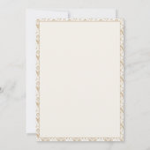 Vintage Elegant Neutral Damask Wedding Einladung (Rückseite)