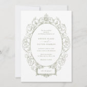 Vintage Elegant-Ornament-Bläserrahmen Hochzeit Einladung (Vorderseite)