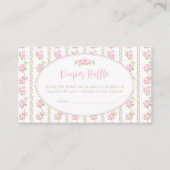 Vintage Elegant Pink Floral Diaper Raffle Begleitkarte (Vorderseite)
