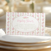 Vintage Elegant Pink Rose Display Shower