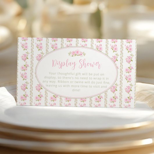 Vintage Elegant Pink Rose Display Shower Begleitkarte