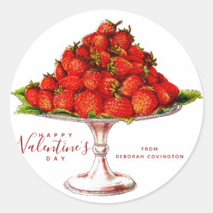 Vintage Elegant Romantischer Glücklicher Valentins Runder Aufkleber