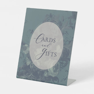 Vintage Elegant Rustic Teal Floral Bridal Shower Sockelschild