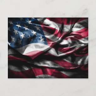 Vintage elegant rustikale abgenutzte USA-Flagge Postkarte