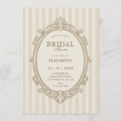 Vintage elegant soft beige bridal shower einladung (Vorderseite)