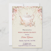 Vintage Elegant Tea Party Bridal Shower Invitation Einladung (Vorderseite)