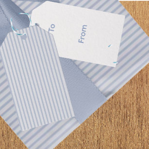 Vintage Elegant Verblasster blauer Streifen Für je Geschenkanhänger