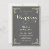 vintage elegant wedding einladung (Vorderseite)