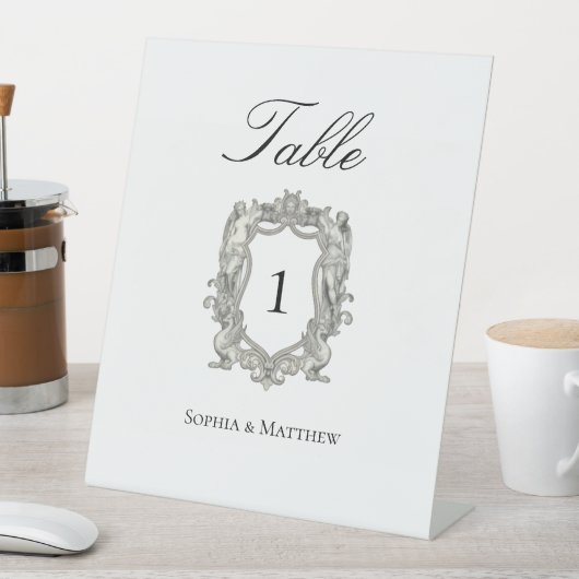 Vintage Elegant Wedding Table Number  Sockelschild (In Situ)