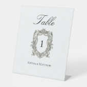 Vintage Elegant Wedding Table Number  Sockelschild (Vorderseite)