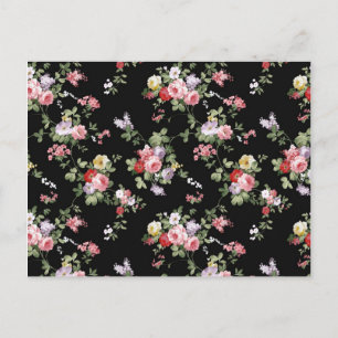 Vintage Elegant Weibliches Rosa Rotes Trendiges Ro Postkarte