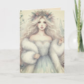 Vintage Elegant Winter Princess Fairytale  Karte (Vorderseite)