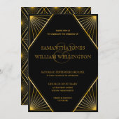 Vintage Elegante Art Deco Einladung (Vorne/Hinten)