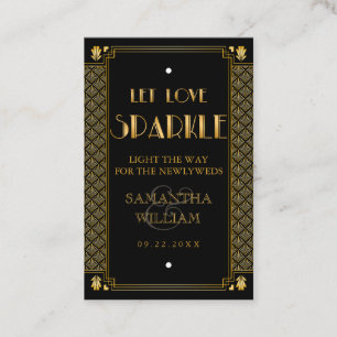 Vintage elegante Art Deco Gold Wedding Send-Off-Ta Visitenkarte